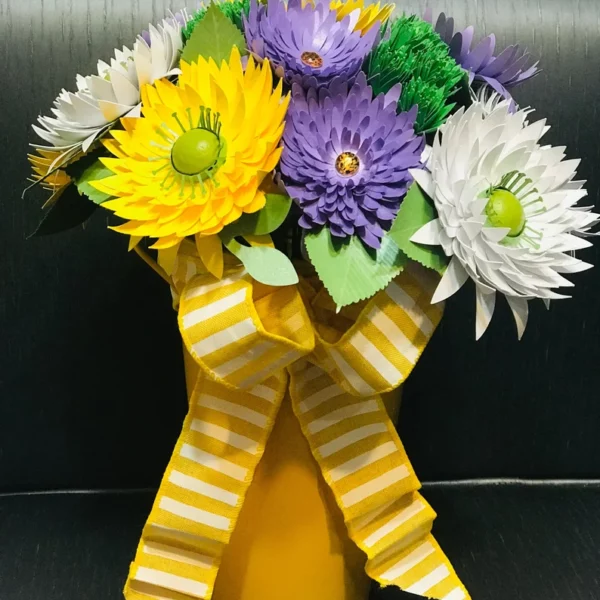 Spring Daises, White, Yellow, Purple