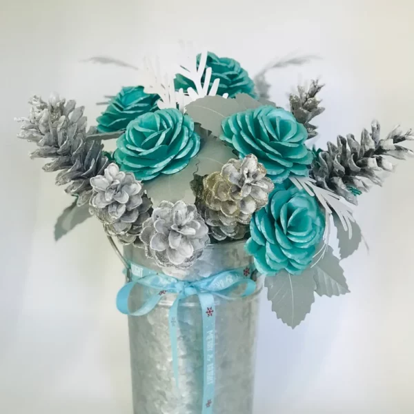 Teal & Sliver Roses